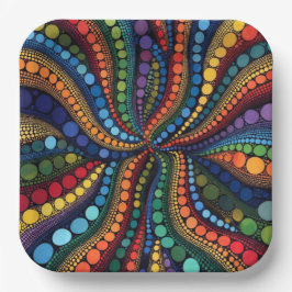 Moderne Punktkunst-Kollektion Pappteller