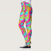 Moderne Puppe Girly Hot Pink Neo Ice Creme Muster Leggings (Links)