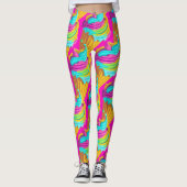 Moderne Puppe Girly Hot Pink Neo Ice Creme Muster Leggings (Vorderseite)