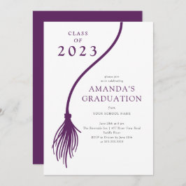 Moderne PurpleTassel Graduation Party Einladung