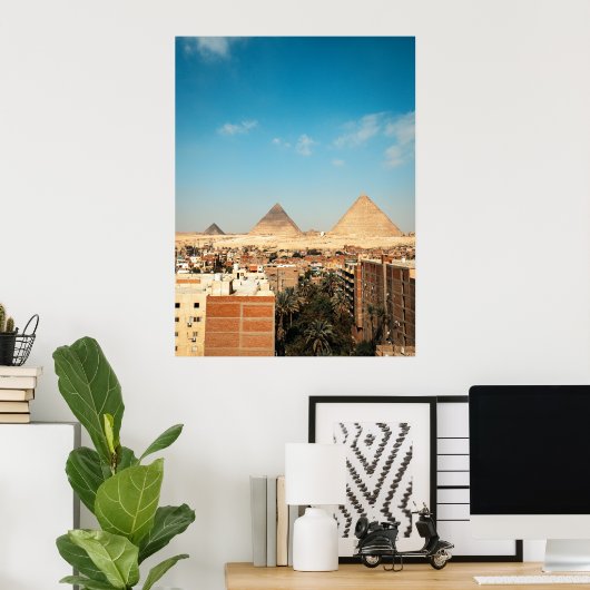 Moderne Pyramiden von Gizeh Downtown Ägypten Poste Poster (Heimbüro)