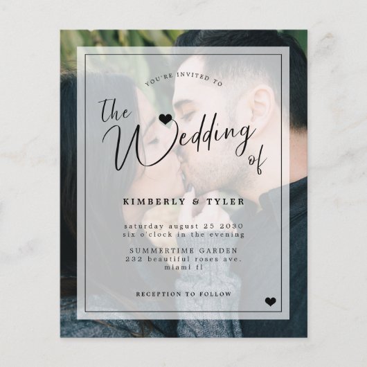 Moderne QR CODE 2 Foto Hochzeitseinladung (Vorderseite)