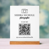 Moderne QR Code Business Card Acrylschild (Neutral)