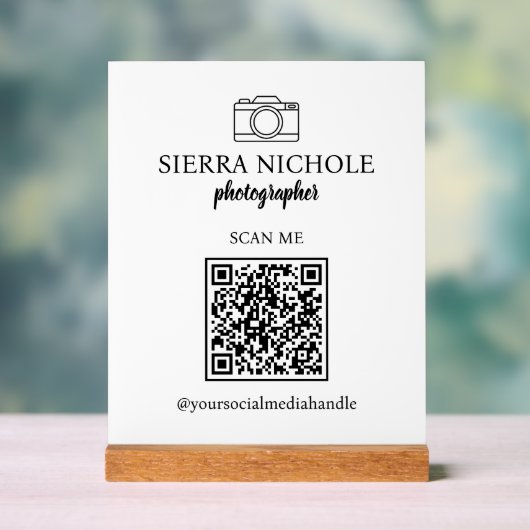Moderne QR Code Business Card Acrylschild (Neutral)