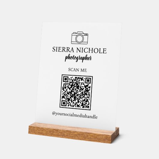 Moderne QR Code Business Card Acrylschild (Winkel)