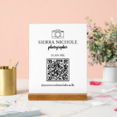 Moderne QR Code Business Card Acrylschild (Hochzeit)
