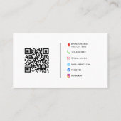 Moderne QR Code Business Card Visitenkarte (Rückseite)