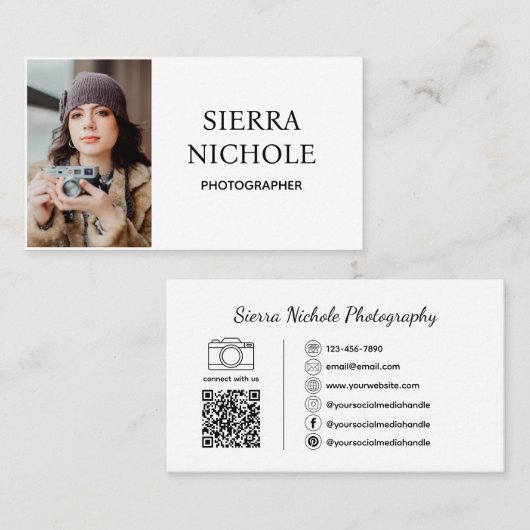 Moderne QR Code Business Card Visitenkarte (Vorne/Hinten)