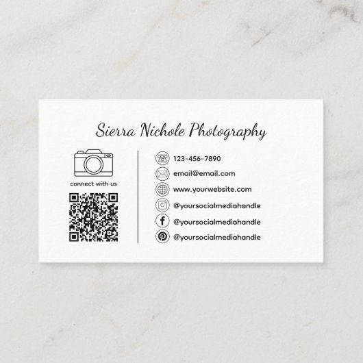 Moderne QR Code Business Card Visitenkarte (Rückseite)