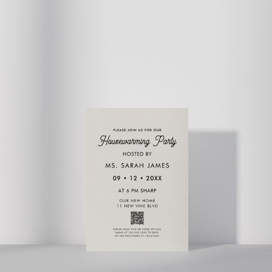 Moderne QR Code Classic Housewarming Einladung