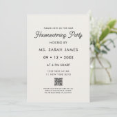 Moderne QR Code Classic Housewarming Einladung (Stehend Vorderseite)