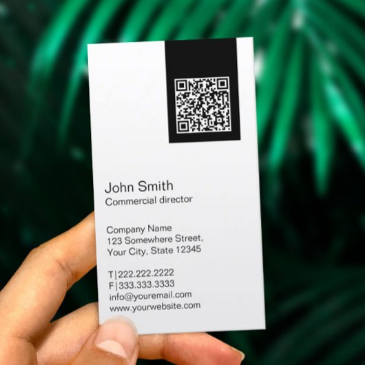 Moderne QR Code Commercial Director Business Card Visitenkarte