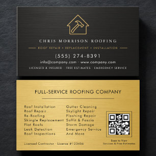 Moderne QR-Code-Dachdecker-Service Visitenkarte