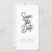 Moderne QR-Code-elegante Schriftfoto-Hochzeit Save The Date (Vorderseite)