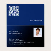 Moderne QR-Code-Foto Blaugradient Professionell Visitenkarten (Außenseite Aufgefaltet)