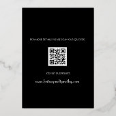 Moderne QR Code Foto Calligraphy Black Wedding Folieneinladung (Rückseite)