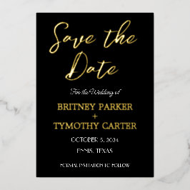 Moderne QR Code Foto Calligraphy Black Wedding Folieneinladung