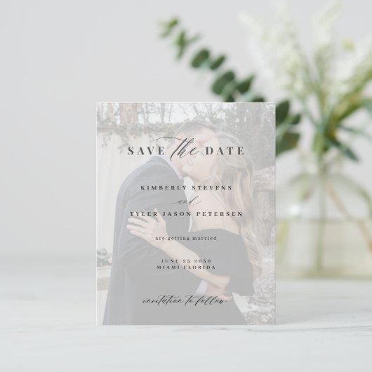 Moderne QR CODE Foto Hochzeit sparen das Datum (Stehend Vorderseite)