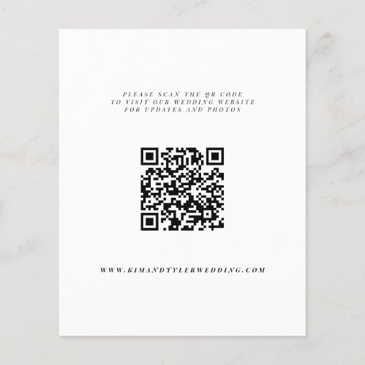 Moderne QR CODE Foto Hochzeit sparen das Datum Flyer (Hinten)