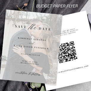 Moderne QR CODE Foto Hochzeit sparen das Datum Flyer