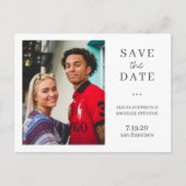 Moderne QR CODE Foto Hochzeit speichern das Datum Ankündigungspostkarte (Vorderseite)