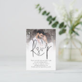 Moderne QR Code Foto Hochzeitkarte RSVP Enclosure Begleitkarte (Stehend Vorderseite)