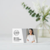 Moderne QR-Code-Foto-Logo Visitenkarte (Stehend Vorderseite)