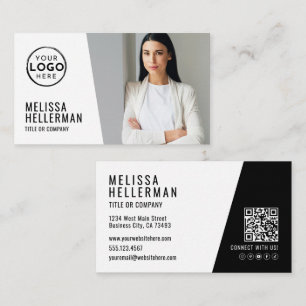 Moderne QR-Code-Foto-Logo Visitenkarte