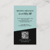 Moderne QR-Code-Foto-Make-up Vertikal Visitenkarte (Rückseite)