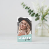 Moderne QR-Code-Foto-Make-up Vertikal Visitenkarte (Stehend Vorderseite)