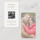 Moderne QR Code Foto Wedding Website Business Card Visitenkarte (Vorne/Hinten)