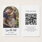 Moderne QR Code Foto Wedding Website Save the Date (Vorne & Hinten)