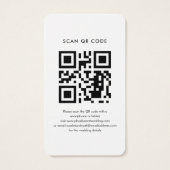 Moderne QR Code Foto Wedding Website Save the Date (Rückseite)