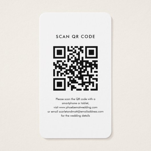 Moderne QR Code Foto Wedding Website Save the Date (Rückseite)