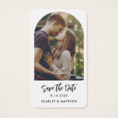 Moderne QR Code Foto Wedding Website Save the Date (Vorderseite)