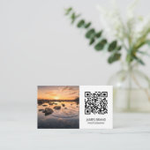 Moderne QR Code Fotograf Business Card Visitenkarte (Stehend Vorderseite)