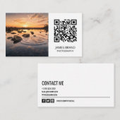 Moderne QR Code Fotograf Business Card Visitenkarte (Vorne/Hinten)