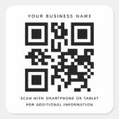 Moderne QR-Code Geschäft Professionell Benutzerdef Quadratischer Aufkleber (Vorderseite)
