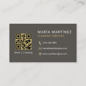 Moderne QR-Code Gold-Reinigungsdienste Visitenkarte (Rückseite)