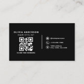 Moderne QR-Code-Haarstylist Blush Pink Typografie Visitenkarte (Rückseite)