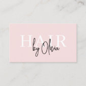 Moderne QR-Code-Haarstylist Blush Pink Typografie Visitenkarte (Vorderseite)