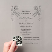Moderne QR-Code-Hochzeit Acryleinladungen (Insitu (Handheld))