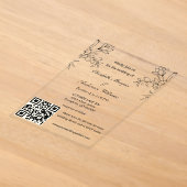 Moderne QR-Code-Hochzeit Acryleinladungen (Ablage )