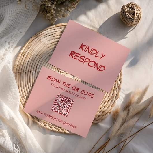 Moderne QR-Code-Hochzeit RSVP Karte