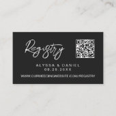 Moderne QR-Code-Hochzeit Schwarz-Weiß-Registry Begleitkarte (Vorderseite)