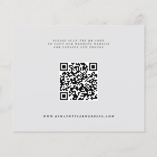 Moderne QR CODE Hochzeit sparen das Datum (Rückseite)