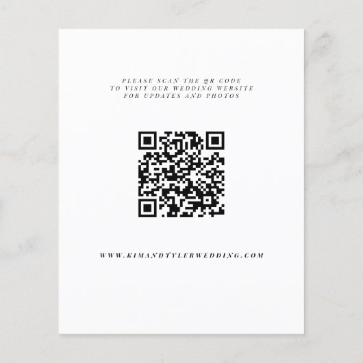Moderne QR CODE Hochzeit sparen das Datum Flyer (Hinten)