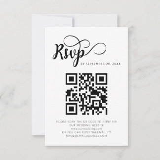 Moderne QR-Code-Hochzeitkarten für RSVP Karte