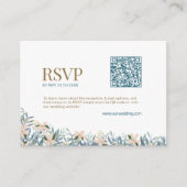 Moderne QR-Code-Hochzeits-RSVP-Wildblumen-Monogram Begleitkarte (Vorderseite)