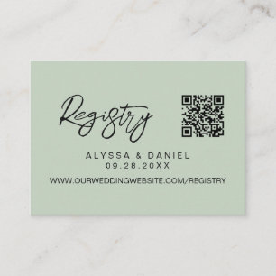 Moderne QR-Code-Hochzeitsgeschenkliste in individu Begleitkarte